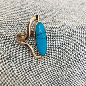 Two sided turquoise ring